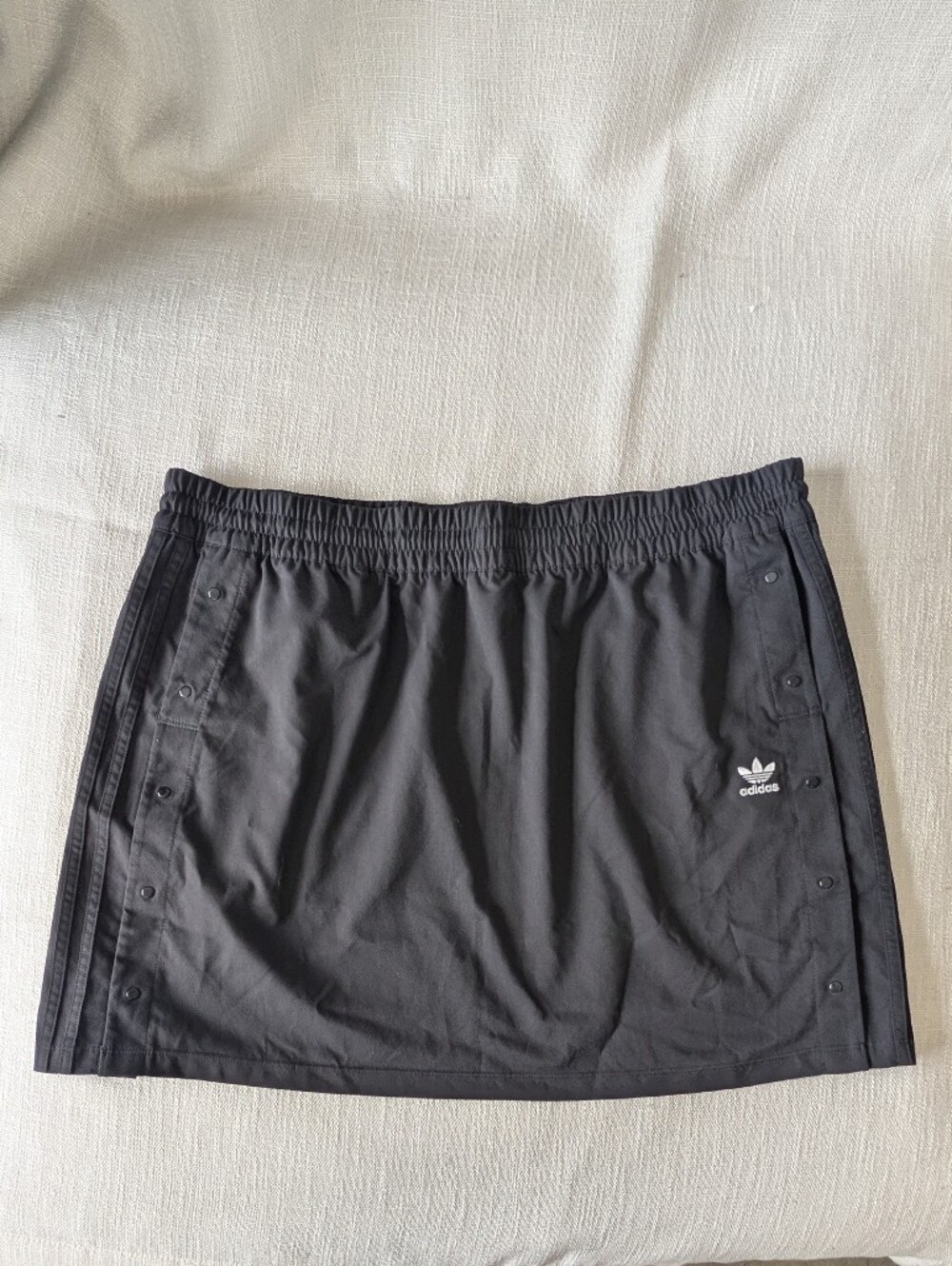 adidas Black Snap-Front Athletic Mini Skirt